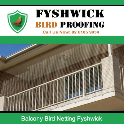 Transparent bird netting solution securing balcony area at Fyshwick property